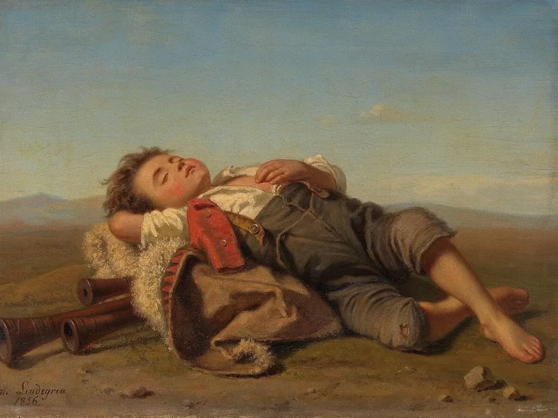 1814-Amalia Lindegren - Il pastorello addormentato - National Museum of Art, Architecture and Design, Oslo